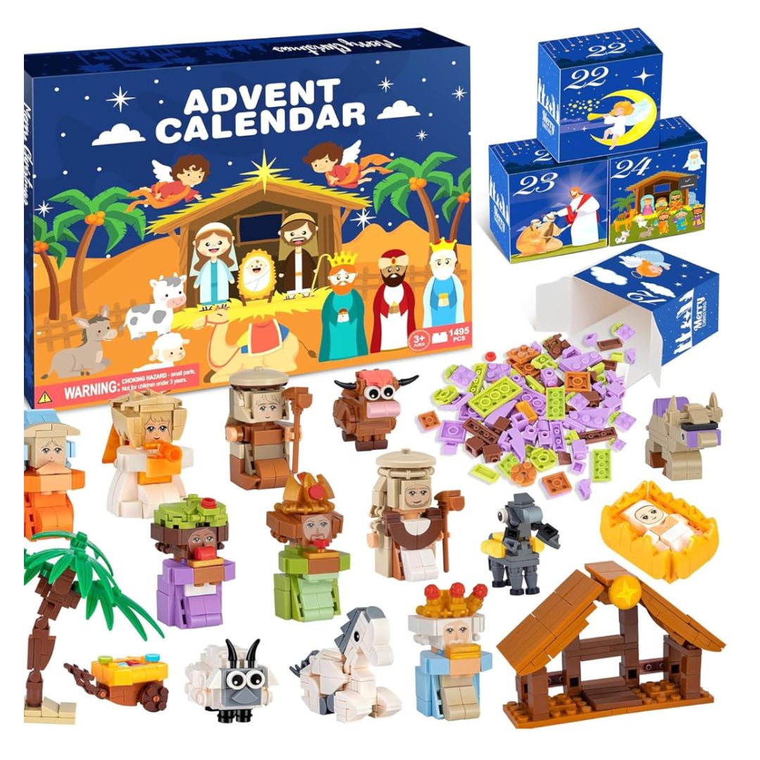 Calendario de Adviento  Natividad – Juguete de Construcción con 24 Sorpresas de Belén