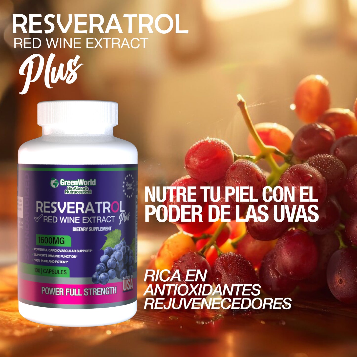 Resveratrol Premium Plus - Juventud y salud en cada cápsula